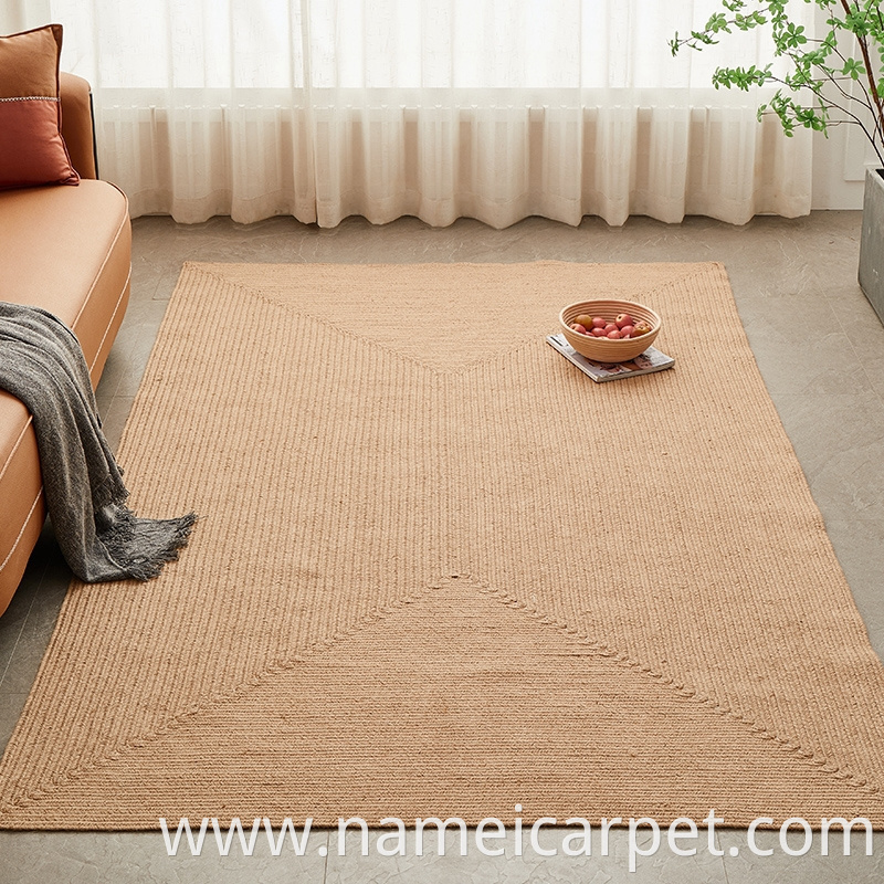 Jute Hemp Braided Wovencarpet Area Rug Floor Mats